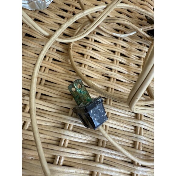 Vintage 60's Pair Small Table Lamps Purple Stacked Lucite Clear Glass - Picture 9 of 16